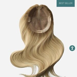 hidden crown crown topper hair extension #60/8 rooted blonde new
